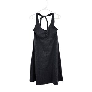 Prana Women's Halter Knee Length Beachside Dress Black Sz S